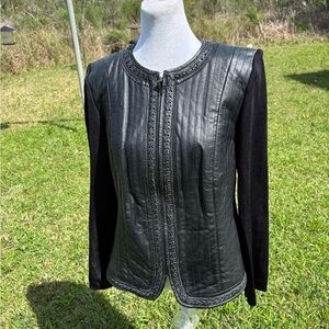 Vintage Nygard Collection 90s Y2K Black Leather Jacket Women’s Size Medium 10-12